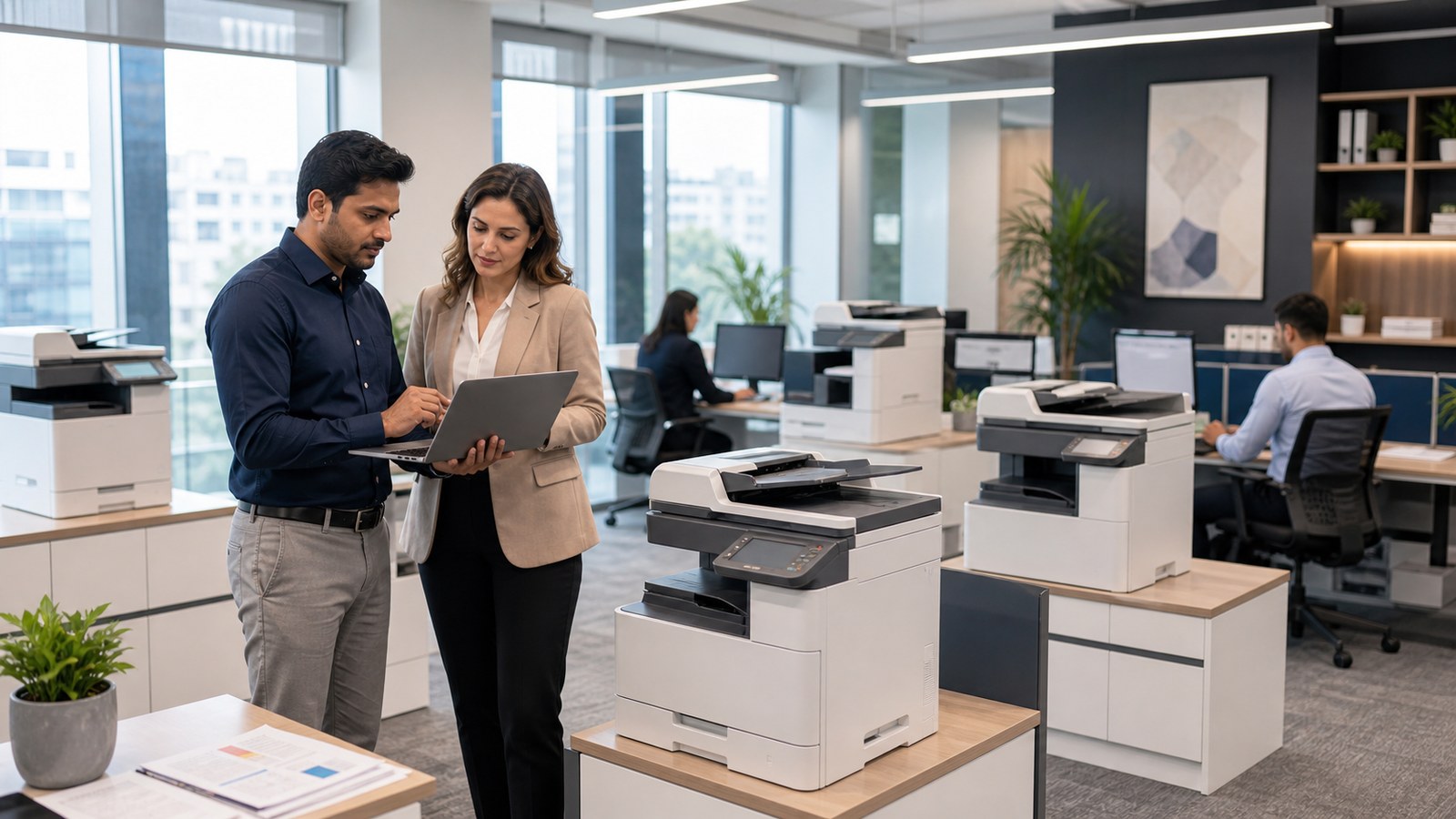 Office printer deployment planning in a modern workspace